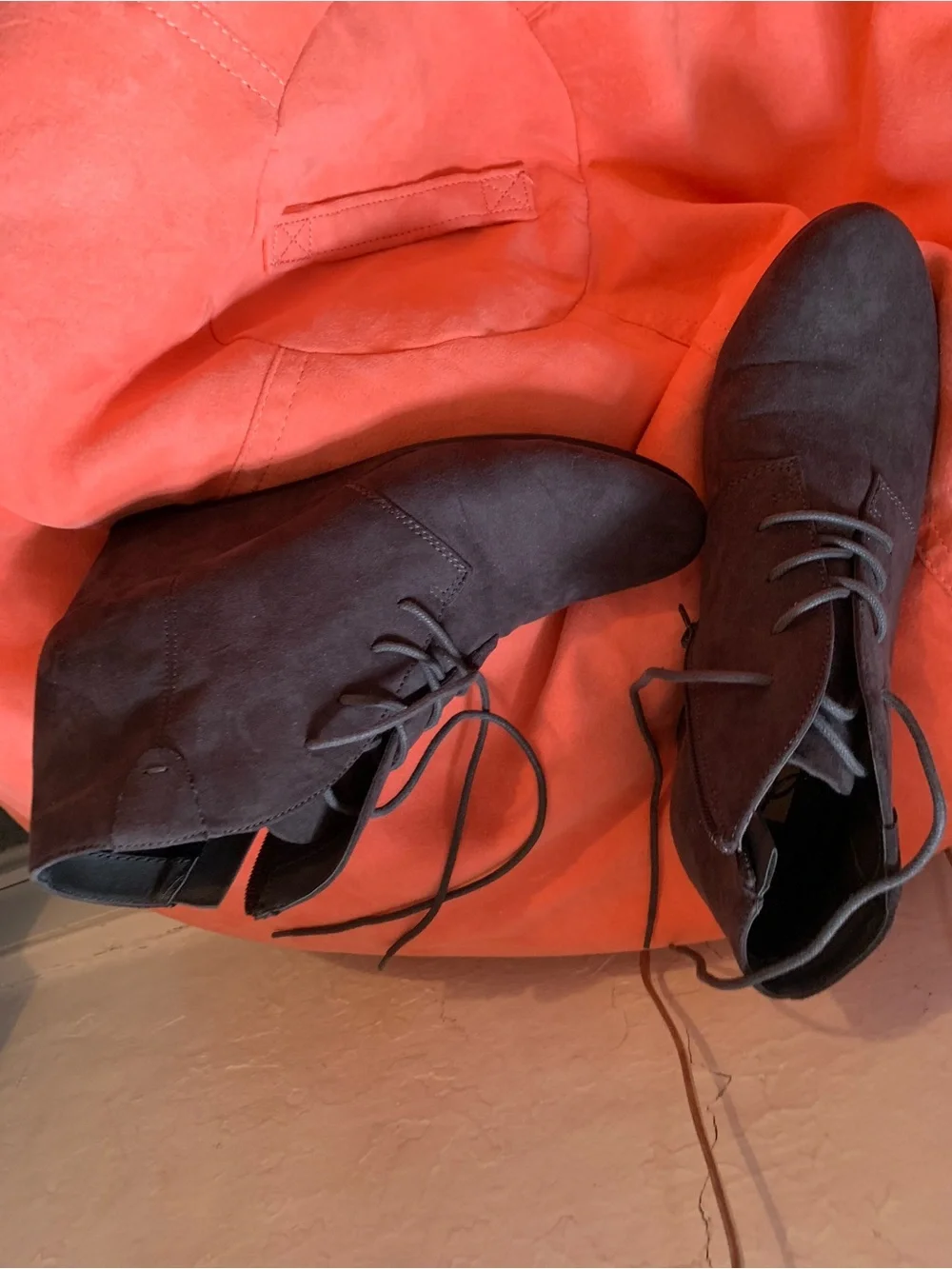 Women’s Lace-Up Suede Ankle Boots - Brown Size 9